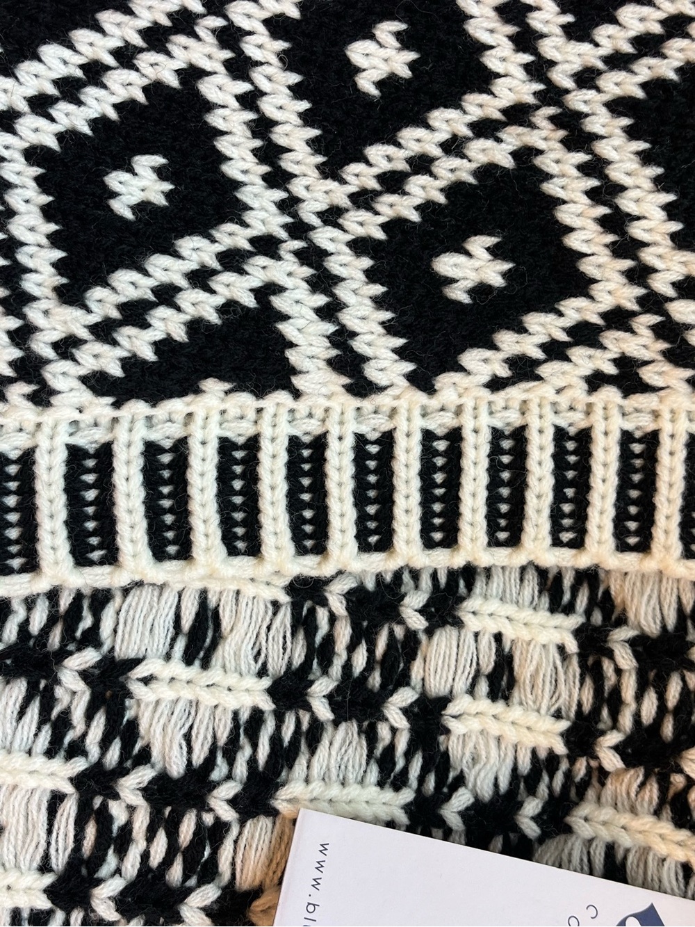 Blue B Collection Black White Knit Cardigan Sweater Geometric Button Front NWT L - Picture 8 of 8